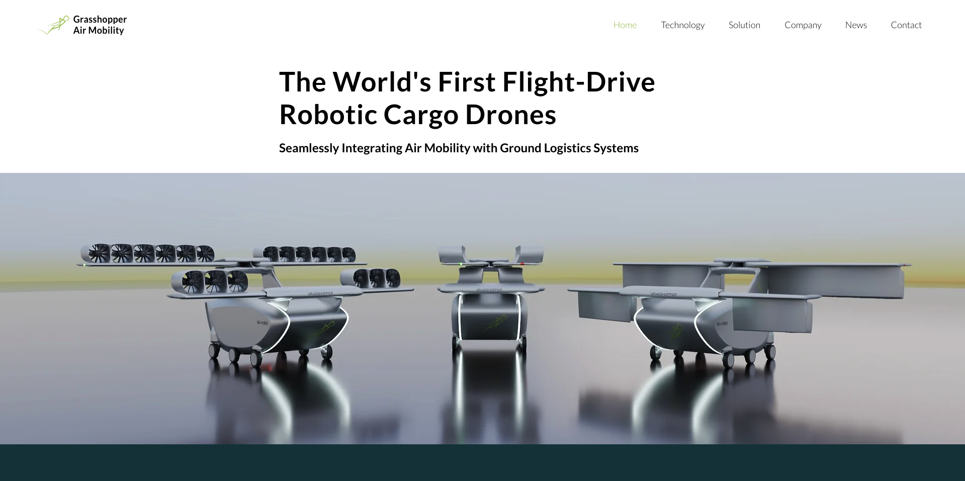 Barcelona Startup Grasshopper Air Mobility landing page