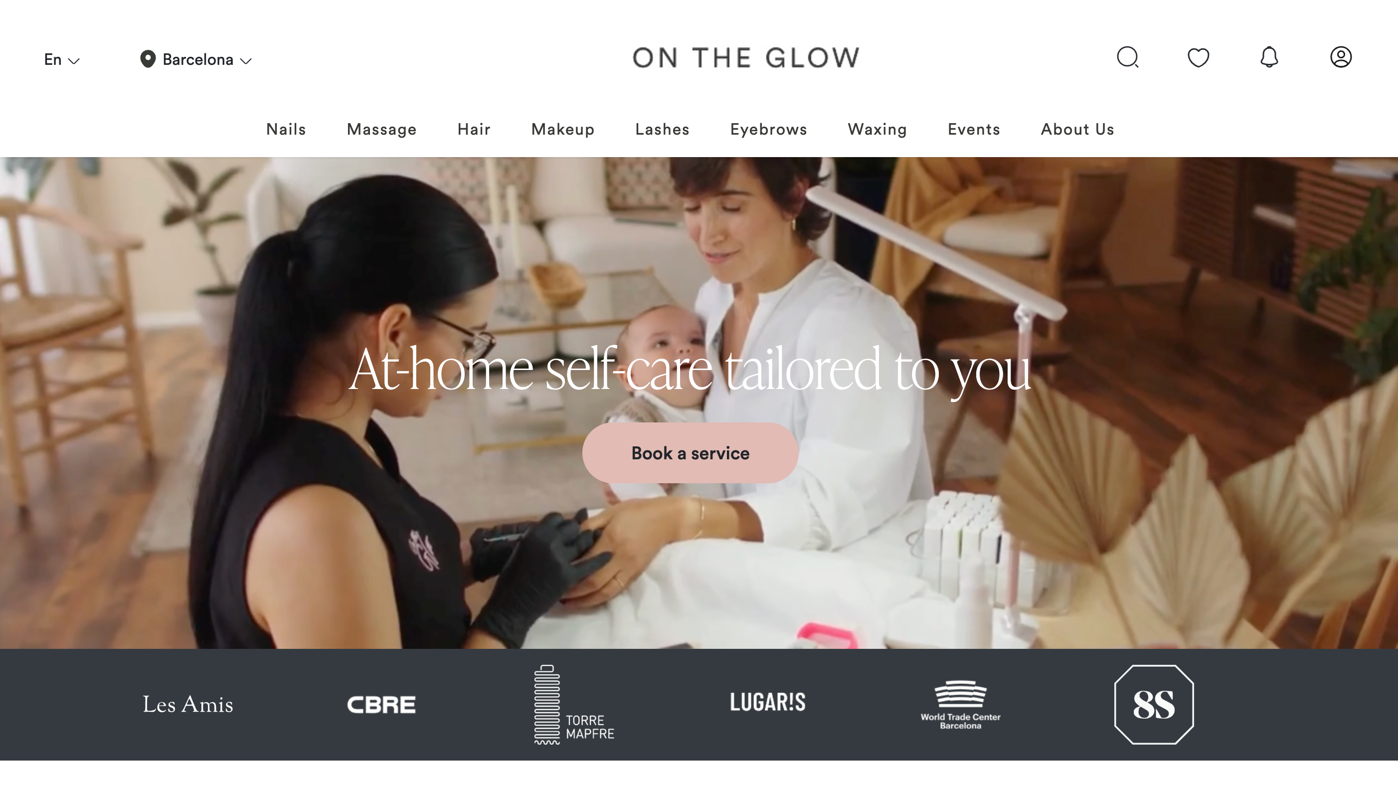 Barcelona Startup On The Glow landing page